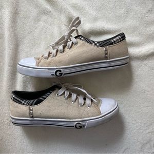 Guess Tan & Plaid Sneakers Size 8